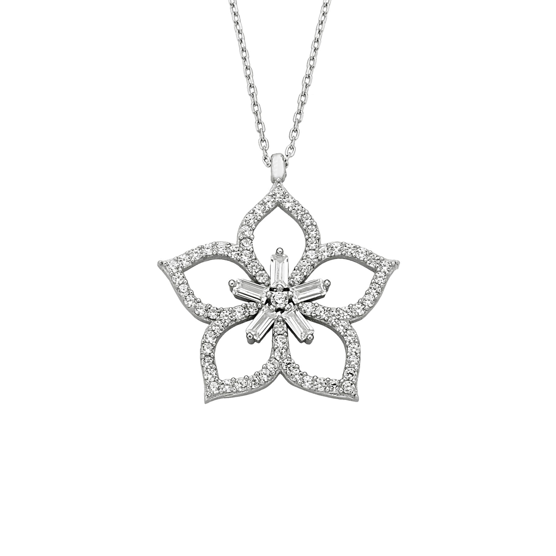 925K Sterling Silver Cherry Blossom Flower Necklace for Women , Flower Pendant Silver , Sakura Flower Necklace , Summer Jewelry,Gift for Her