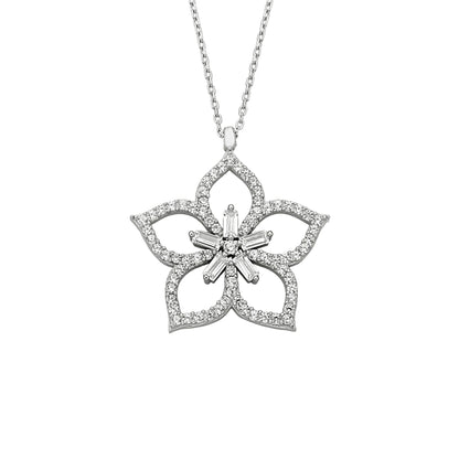 925K Sterling Silver Cherry Blossom Flower Necklace for Women , Flower Pendant Silver , Sakura Flower Necklace , Summer Jewelry,Gift for Her