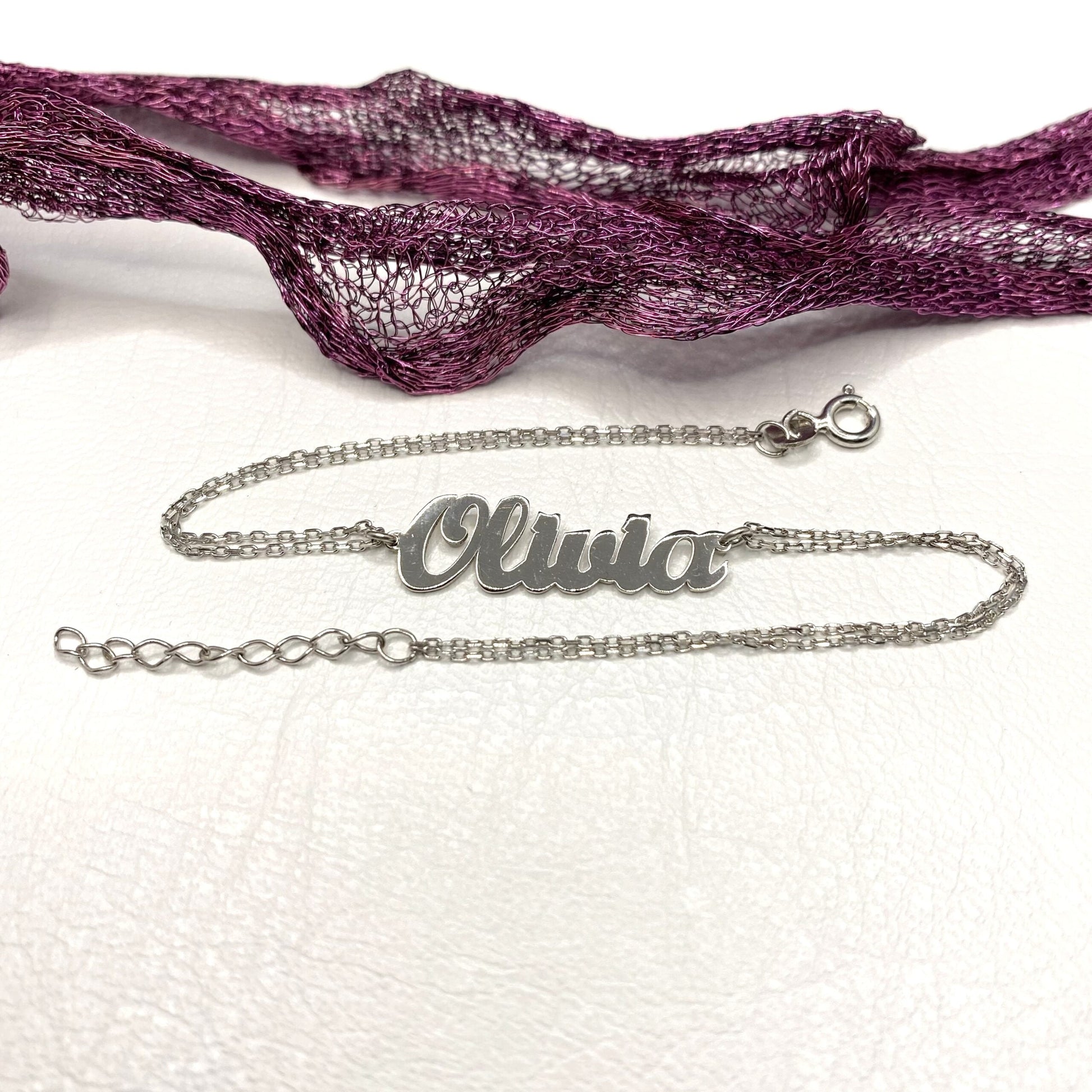 925K Sterling Silver Custom Name Bracelet , Name Plate Bracelet , Silver Name Bracelet for Women Girls Kids ,Personalized Jewelry Gifts