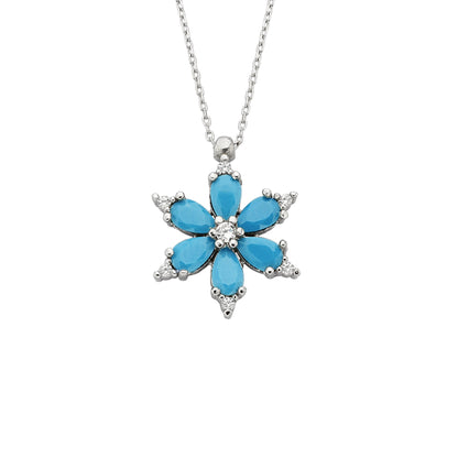 925K Sterling Silver Lotus Birthstone Necklace for Women , Birthstone Jewelry , Lotus Pendant , Birthstone Flower Necklace , Birthday gift for mom