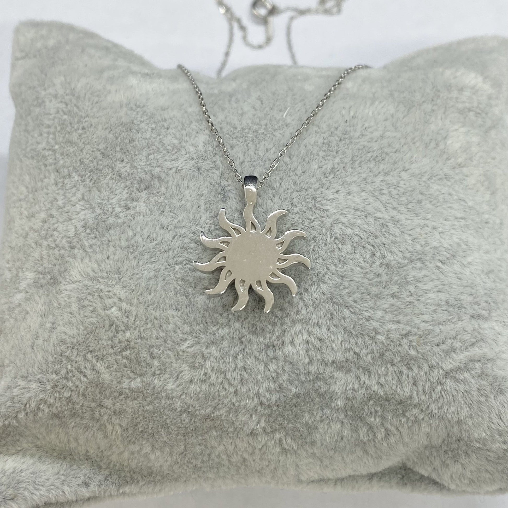 925K Sterling Silver Opal Glowing Sun Necklace for Women , Sunburst Necklace Silver , Sun Pendant Silver, Summer Jewelry , Dainty Necklace