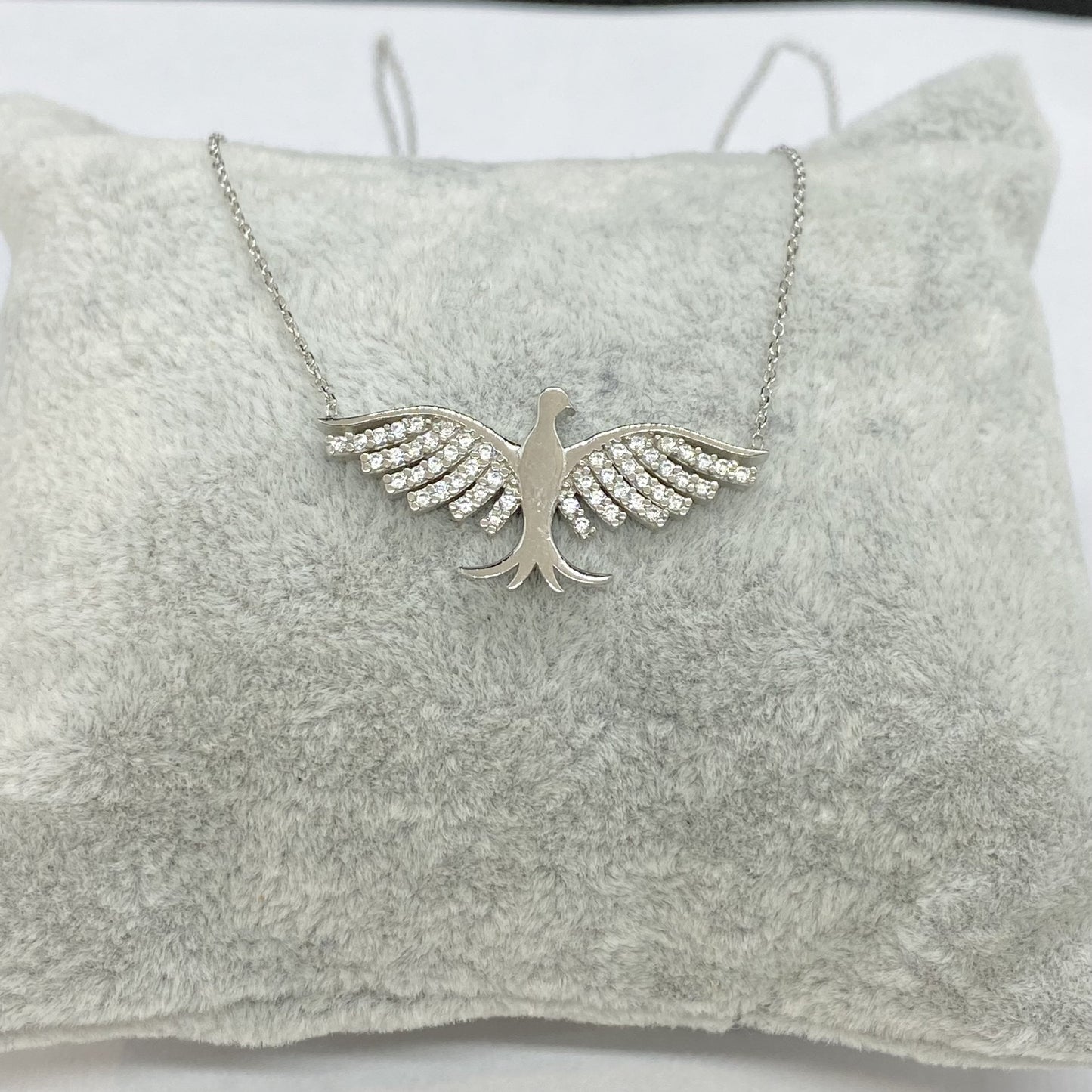 925K Sterling Silver Phoenix Necklace for Women, Phoenix Pendant Silver , Angel Wing Necklace , Phoenix Jewelry , Birthday Gift for mom