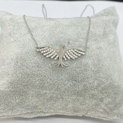 925K Sterling Silver Phoenix Necklace for Women, Phoenix Pendant Silver , Angel Wing Necklace , Phoenix Jewelry , Birthday Gift for mom