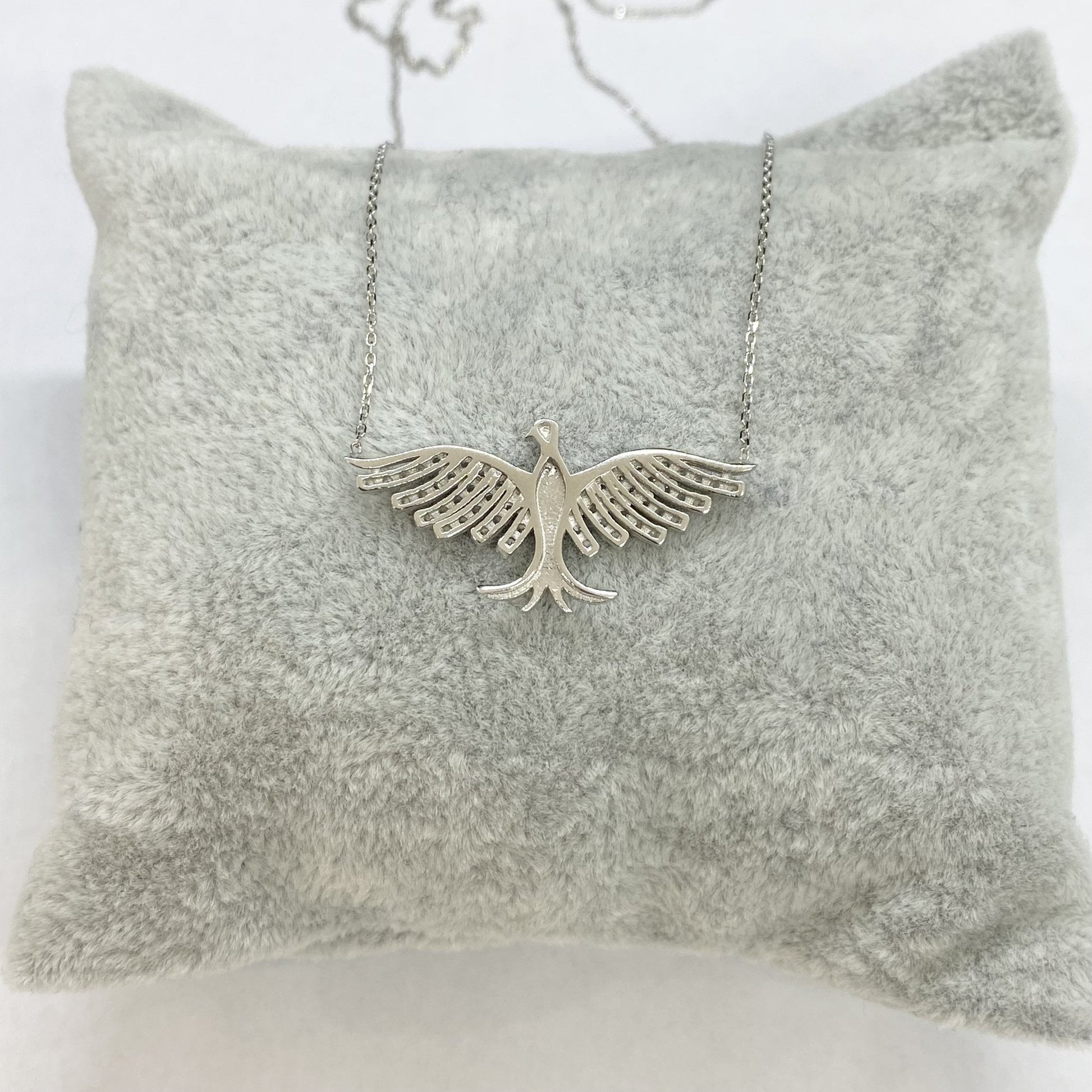 925K Sterling Silver Phoenix Necklace for Women, Phoenix Pendant Silver , Angel Wing Necklace , Phoenix Jewelry ,Christmas Birthday Gift