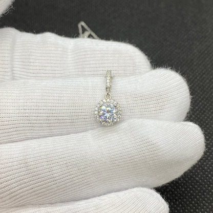 925K Sterling Silver Solitaire Round Necklace for Women , Dainty CZ Cubic Zirconia Solitaire Pendant ,Christmas Gift for Her ,Summer Necklace