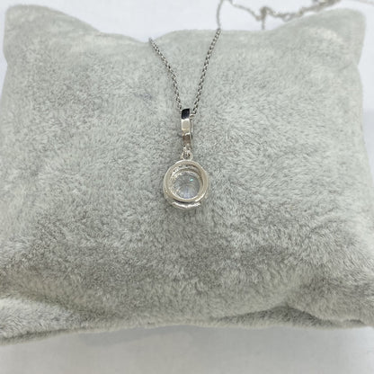 925K Sterling Silver Solitaire Round Necklace for Women , Dainty CZ Cubic Zirconia Solitaire Pendant ,Mother's Day Gift for mom