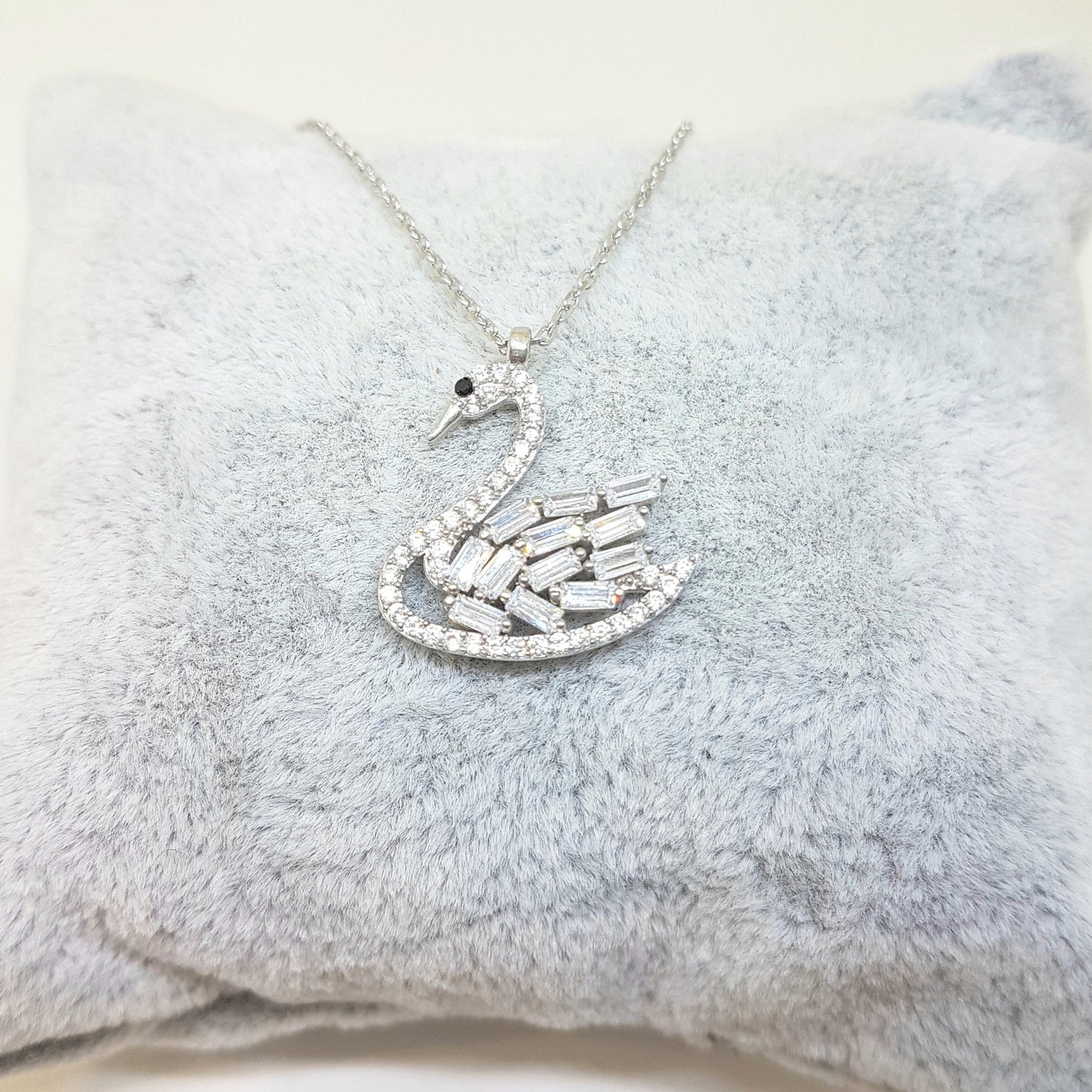 925K Sterling Silver Swan Necklace for Women