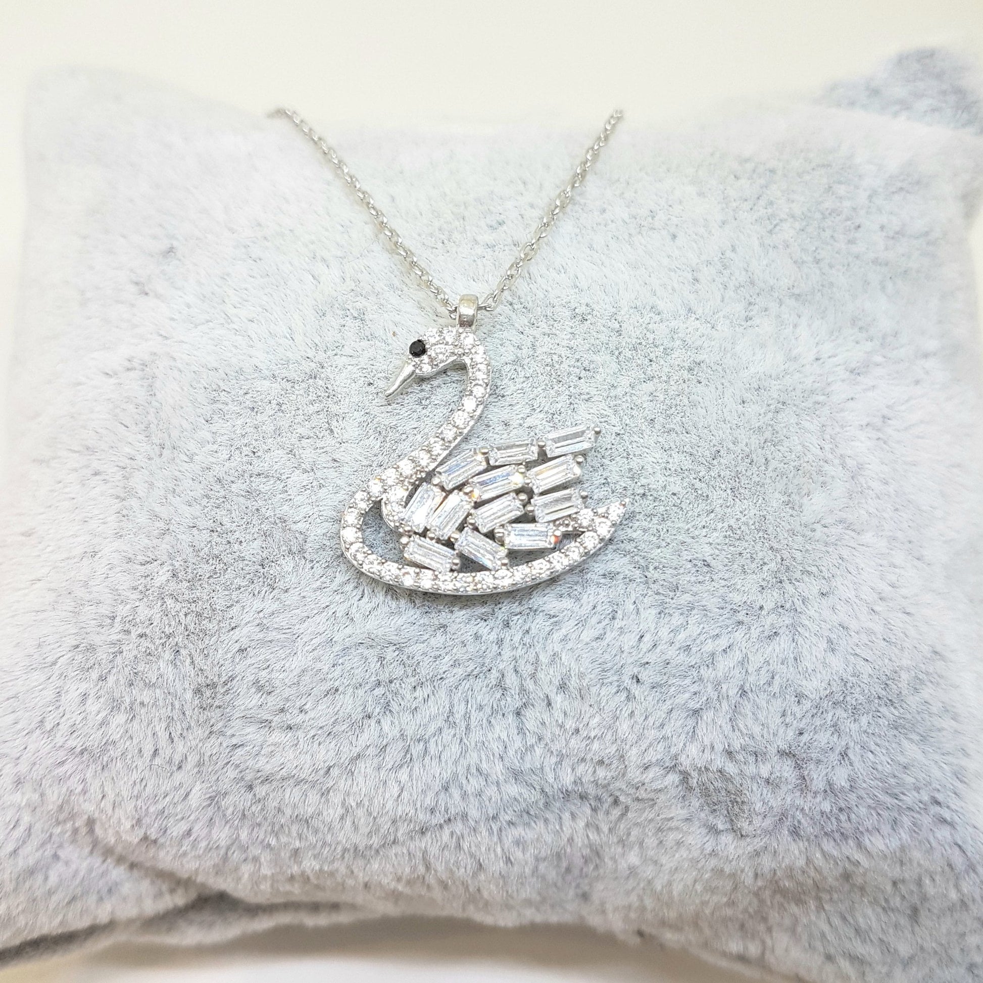 925K Sterling Silver Swan Necklace for Women