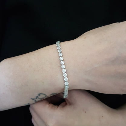 925k Sterling Silver Tennis Bracelet for women
