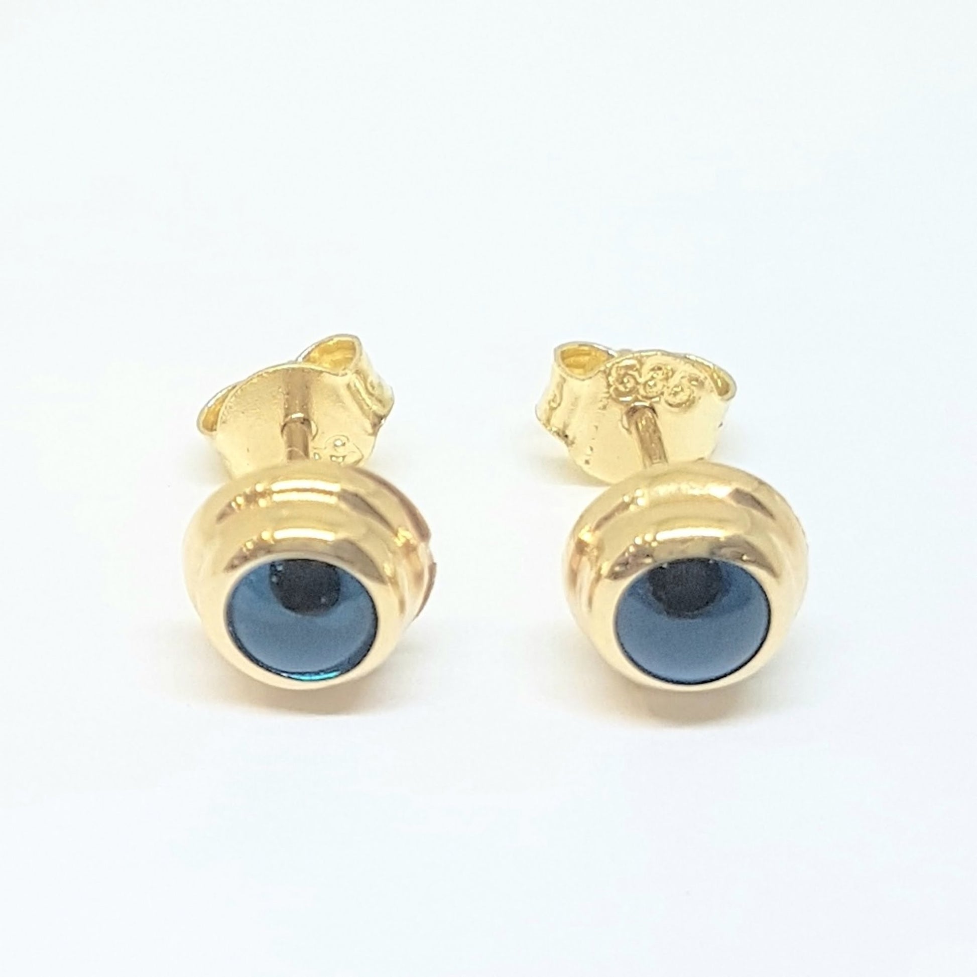 Blue Evil Eye Stud Earrings for Women 14K Real Solid Gold , Greek Evil Eye , Turkish Evil Eye , Nazar Evil Eye , Dainty Tiny Evil Eye