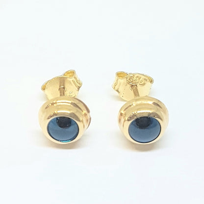 Blue Evil Eye Stud Earrings for Women 14K Real Solid Gold , Greek Evil Eye , Turkish Evil Eye , Nazar Evil Eye , Dainty Tiny Evil Eye