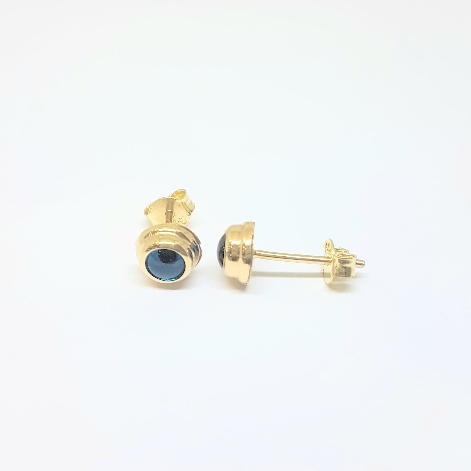 Blue Evil Eye Stud Earrings for Women 14K Real Solid Gold , Greek Evil Eye , Turkish Evil Eye , Nazar Evil Eye , Dainty Tiny Evil Eye