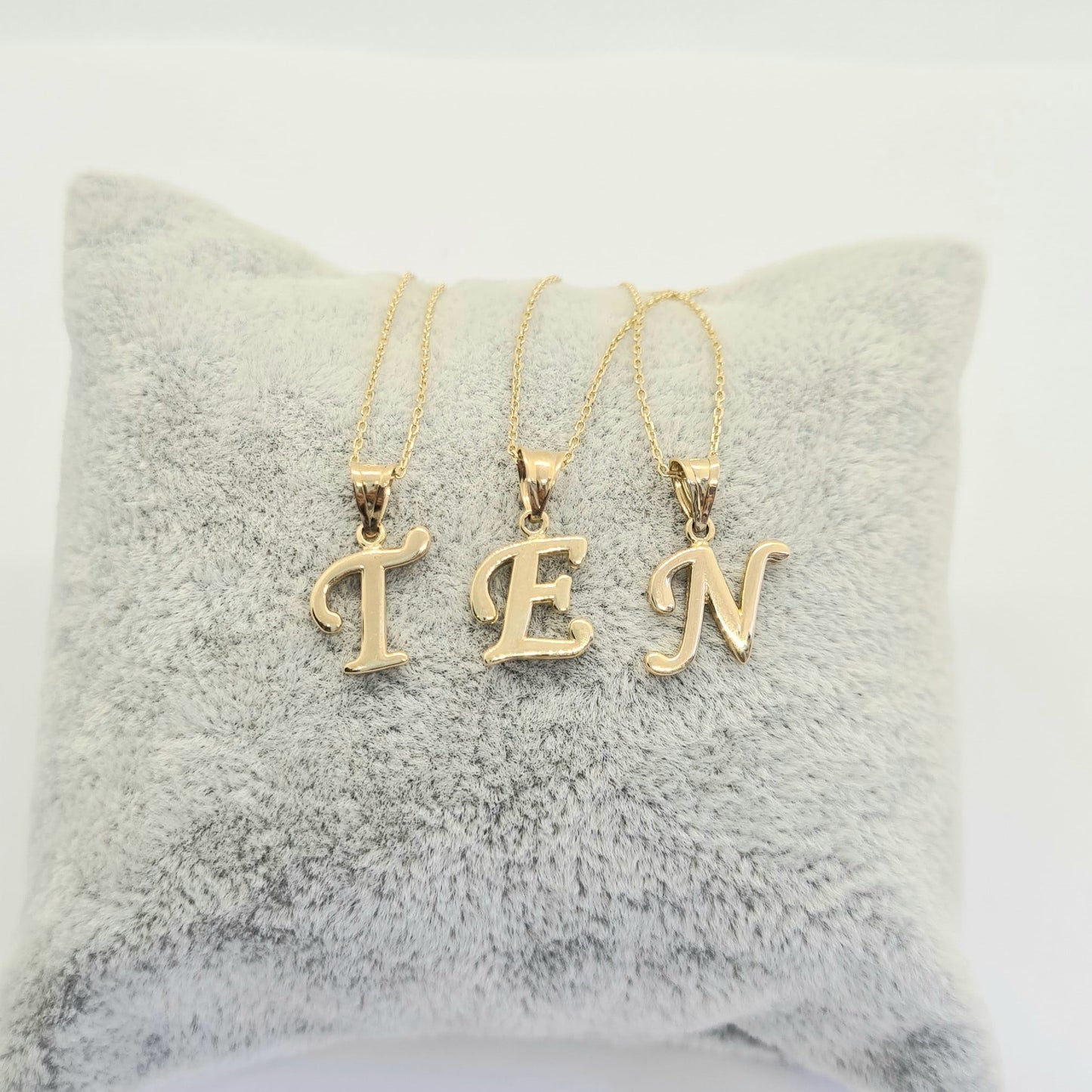 14K solid gold Custom Initial Necklace , 14K Real Solid Gold Initial Pendant Necklace , Personalized Necklace , Charm Initial Pendant , Initial Charms personalized gift