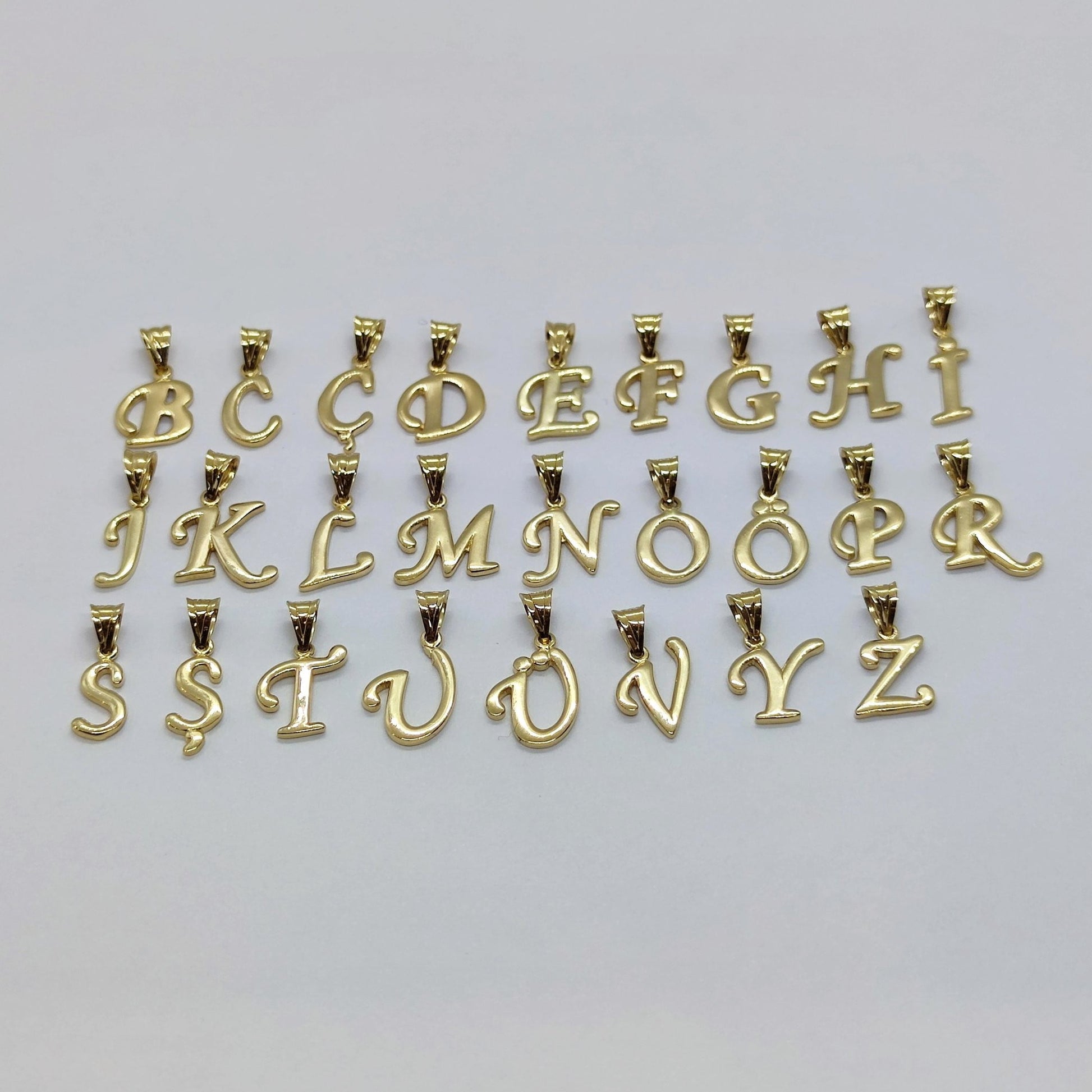 14K solid gold Custom Initial Necklace , 14K Real Solid Gold Initial Pendant Necklace , Personalized Necklace , Charm Initial Pendant , Initial Charms personalized gift