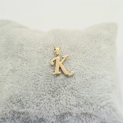 14K solid gold Custom Initial Necklace , 14K Real Solid Gold Initial Pendant Necklace , Personalized Necklace , Charm Initial Pendant , Initial Charms personalized gift