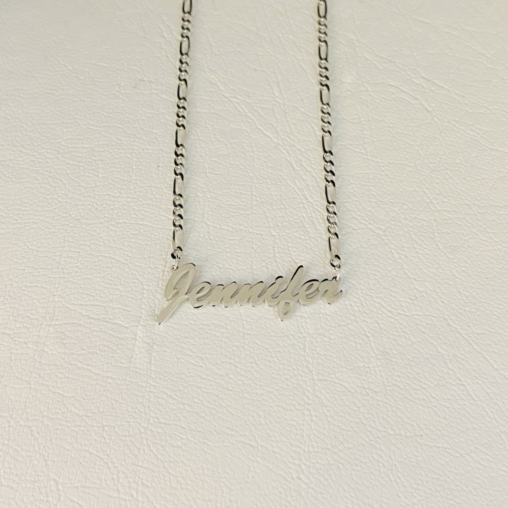 Custom Name Necklace, Personalized Name Necklace, Gift For Her, 925 Sterling Silver Custom Nameplate Jewelry for Women , Figaro Chain 925K