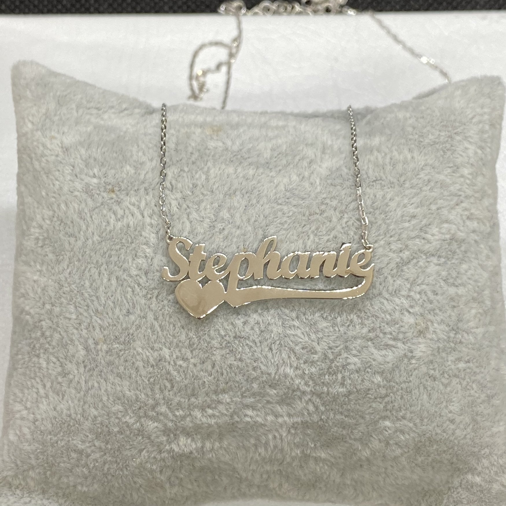 Custom Name Necklace , Personalized Necklace with Name , Name Plate Necklace , Name Jewelry ,925K Sterling Silver Love Necklace for Women