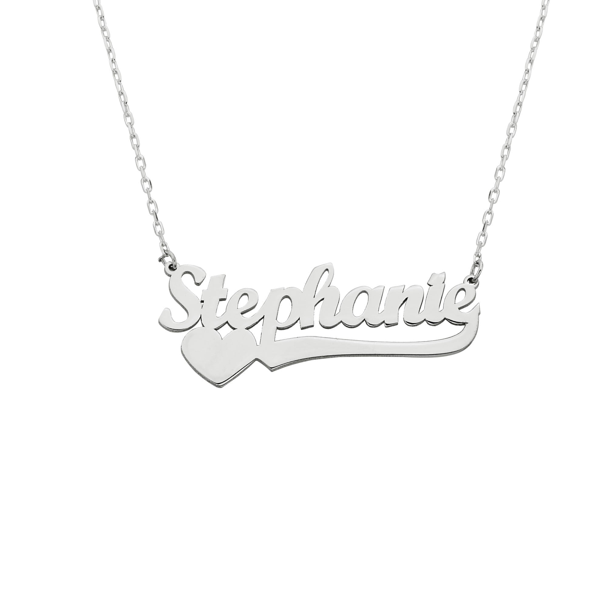 Custom Name Necklace , Personalized Necklace with Name , Name Plate Necklace , Name Jewelry - 925K Sterling Silver Love Necklace for Women