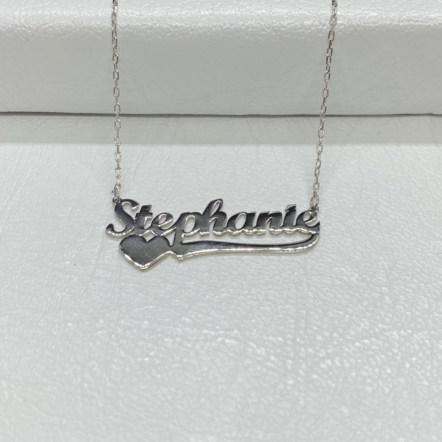 Custom Name Necklace , Personalized Necklace with Name , Name Plate Necklace , Name Jewelry - 925K Sterling Silver Love Necklace for her