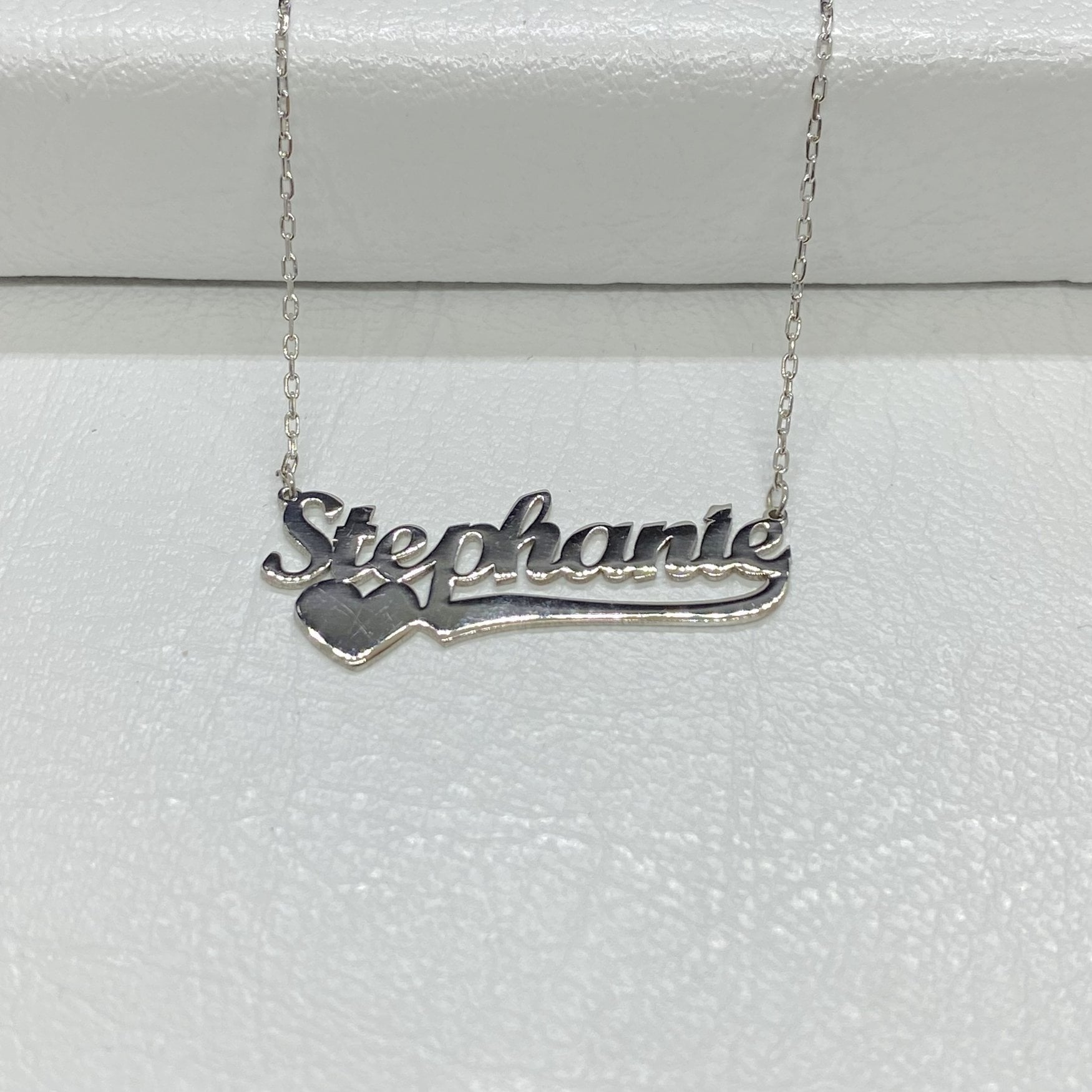Custom Name Necklace , Personalized Necklace with Name , Name Plate Necklace , Name Jewelry - 925K Sterling Silver Love Necklace for her