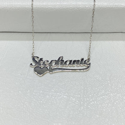 Custom Name Necklace , Personalized Necklace with Name , Name Plate Necklace , Name Jewelry - 925K Sterling Silver Love Necklace for her