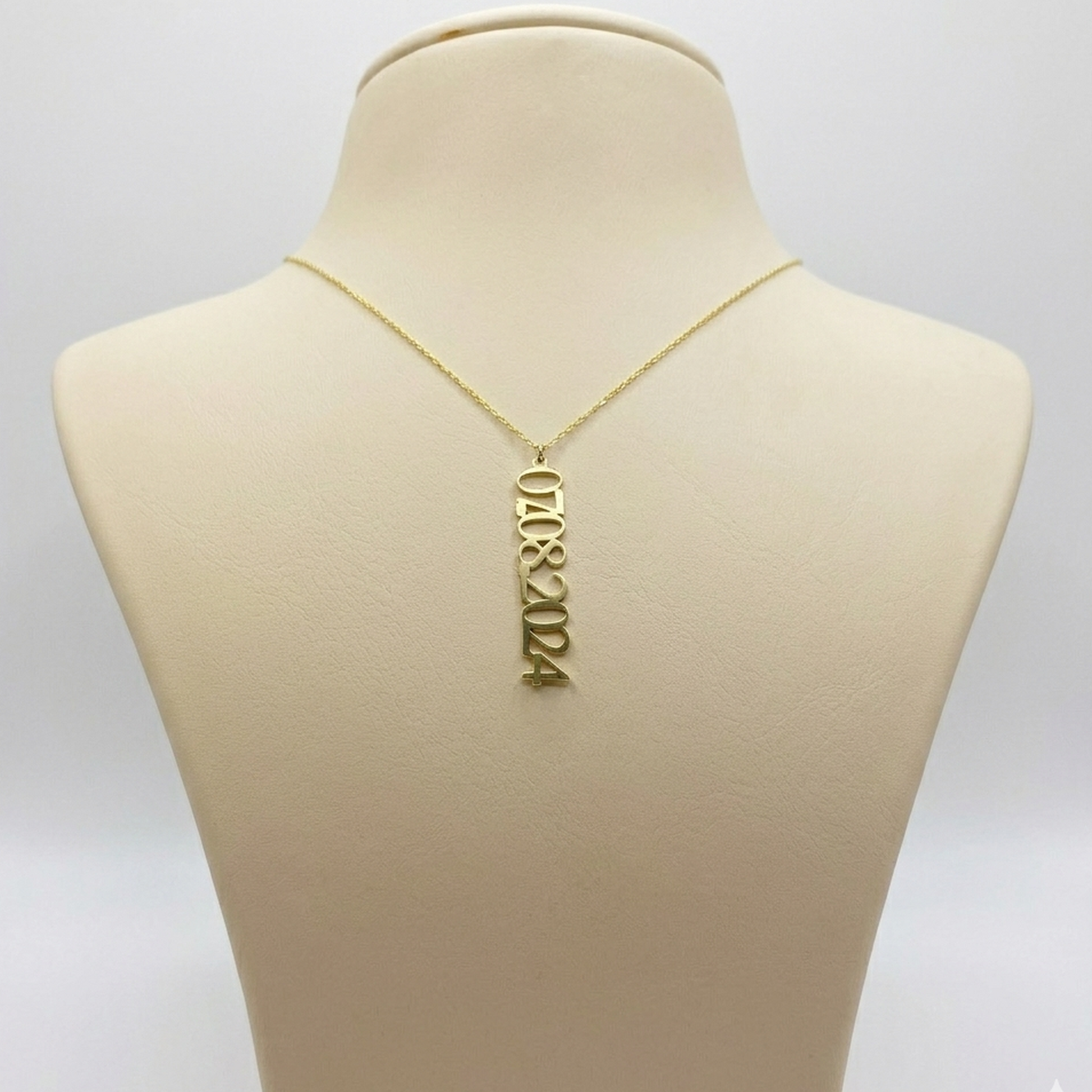 14K Solid Gold Vertical Custom Name Necklace