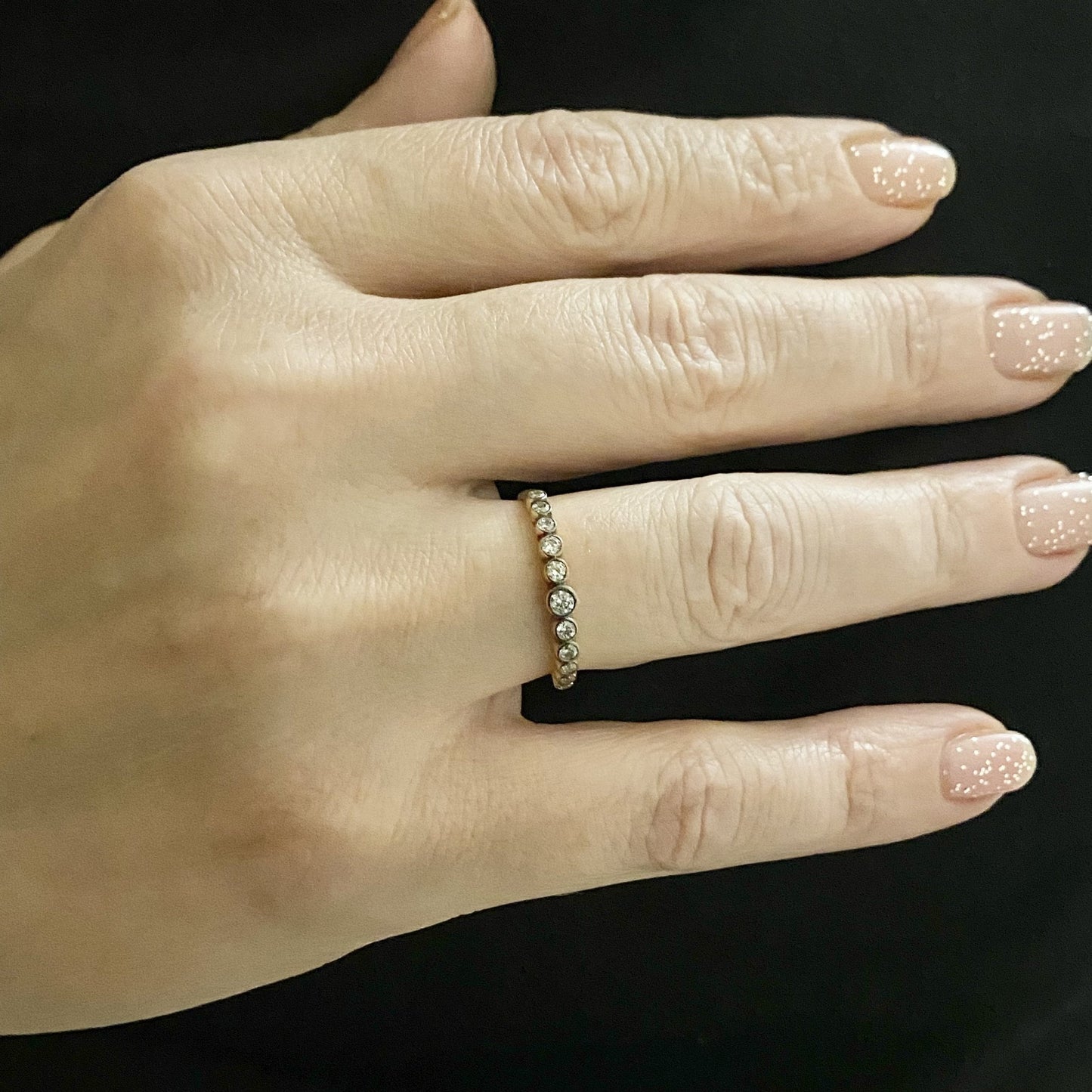 Dainty CZ Stacking Ring, 14K Real Solid Gold CZ Ring for Women ,14K Gold Stacking Ring ,Gold Minimalist Ring, CZ Ring ,Cubic Zirconia Ring