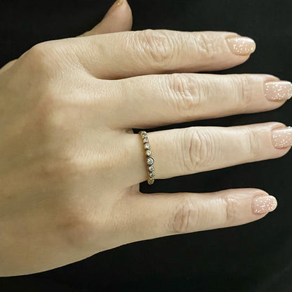 Dainty CZ Stacking Ring, 14K Real Solid Gold CZ Ring for Women ,14K Gold Stacking Ring ,Gold Minimalist Ring, CZ Ring ,Cubic Zirconia Ring