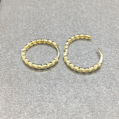 Dainty Hoop Earrings , 14K Solid Gold Minimalist Boho Hoop Earrings for Women , Gifts for Her , Textured Hoop Earrings , Gift for mom