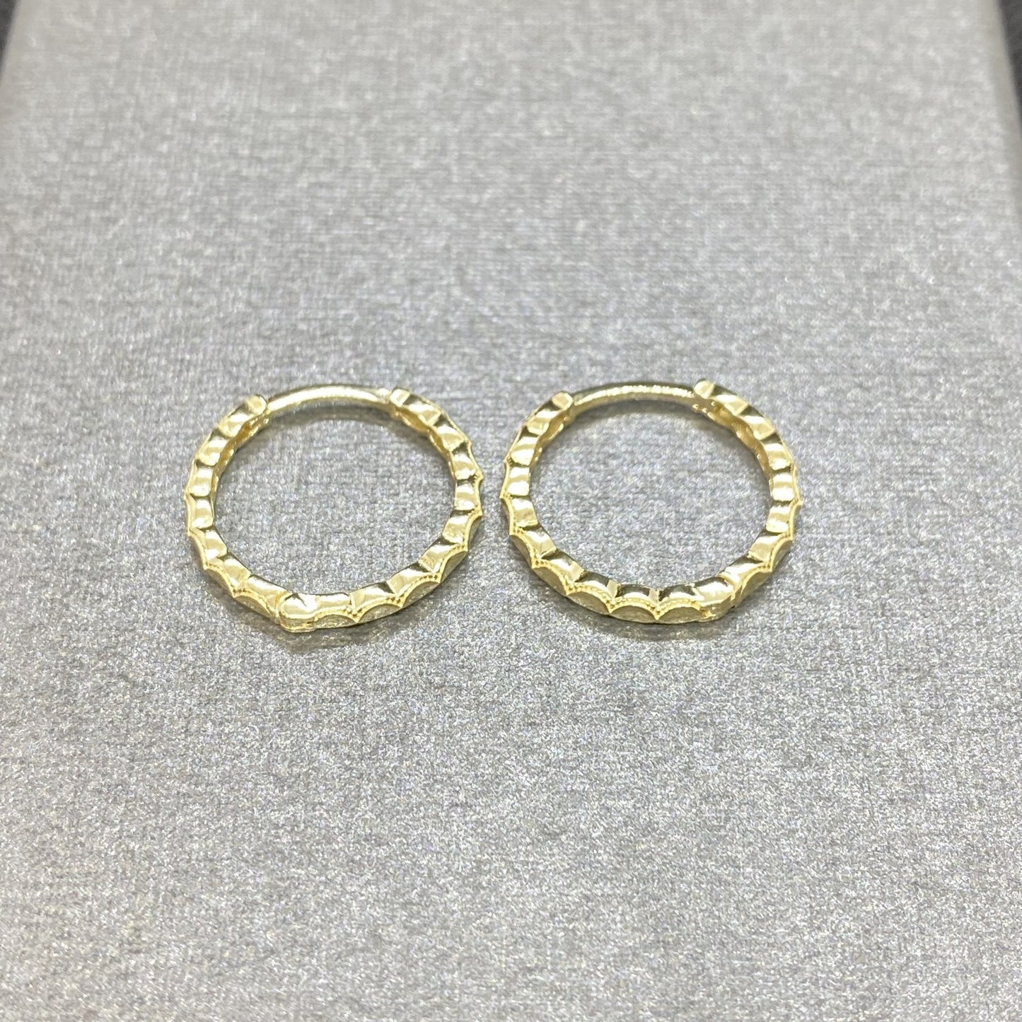 Dainty Hoop Earrings , 14K Solid Gold Minimalist Boho Hoop Earrings for Women , Gifts for Her , Textured Hoop Earrings , Mother's Day Gift