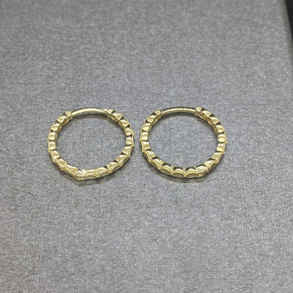 Dainty Hoop Earrings , 14K Solid Gold Minimalist Boho Hoop Earrings for Women , Gifts for Her , Textured Hoop Earrings , Xmas Day Gift