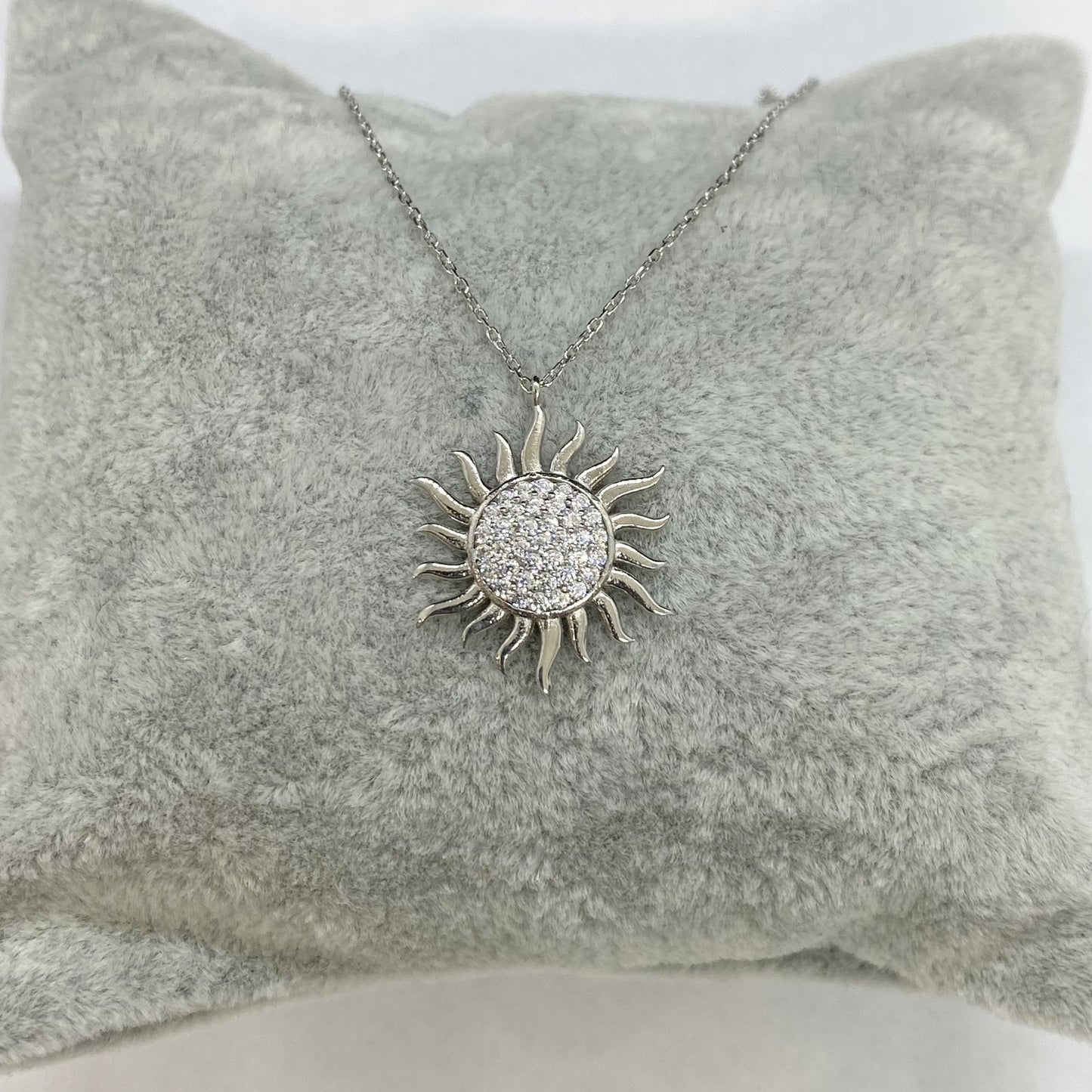 Dainty Sun Necklace , 925K Sterling Silver Sun Pendant Necklace for Women , Sunburst Necklace , CZ Celestial Pendant ,Glowing Sun Sunshine