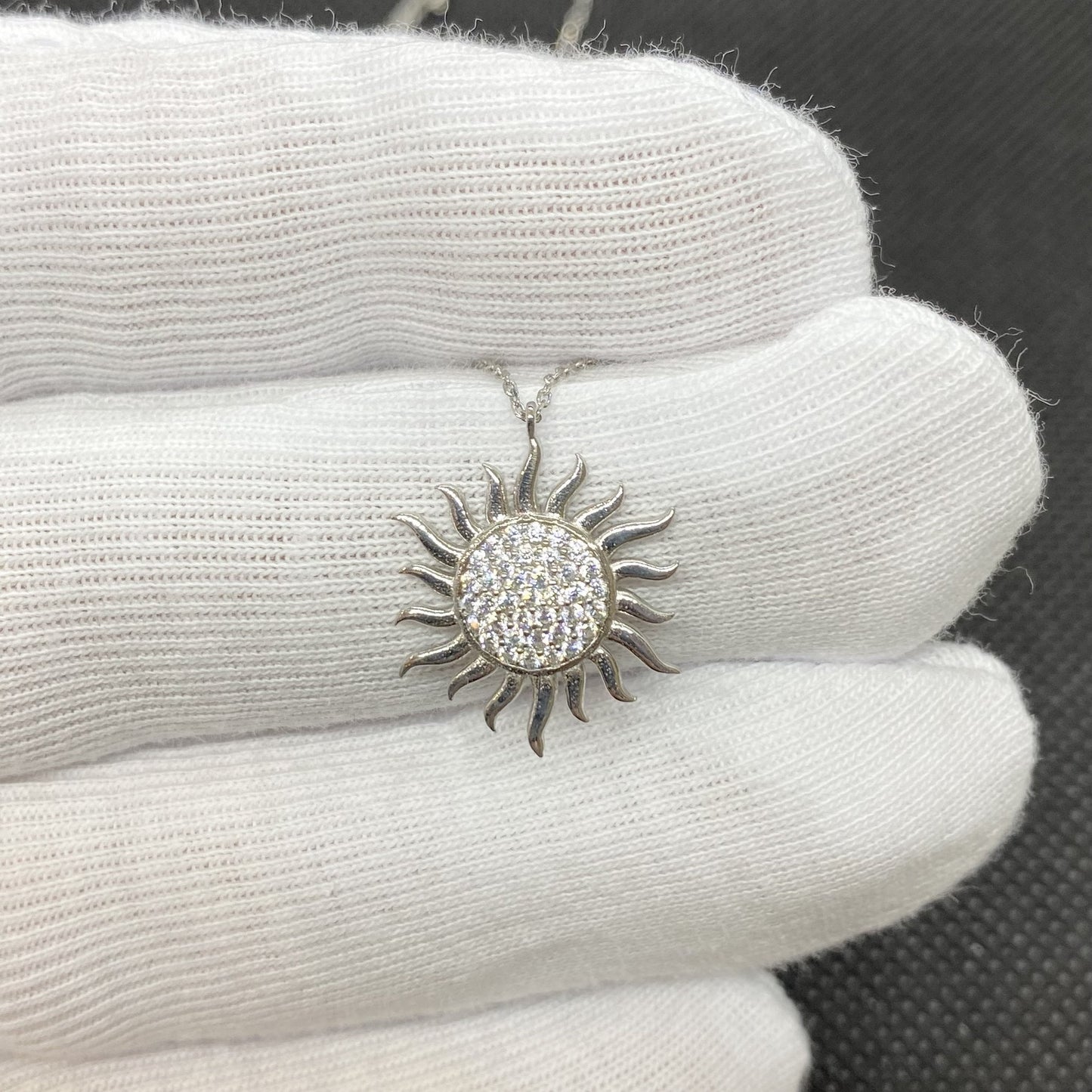 Dainty Sun Necklace , 925K Sterling Silver Sun Pendant Necklace for Women , Sunburst Necklace ,CZ Celestial Pendant , Glowing Sun Sunshine