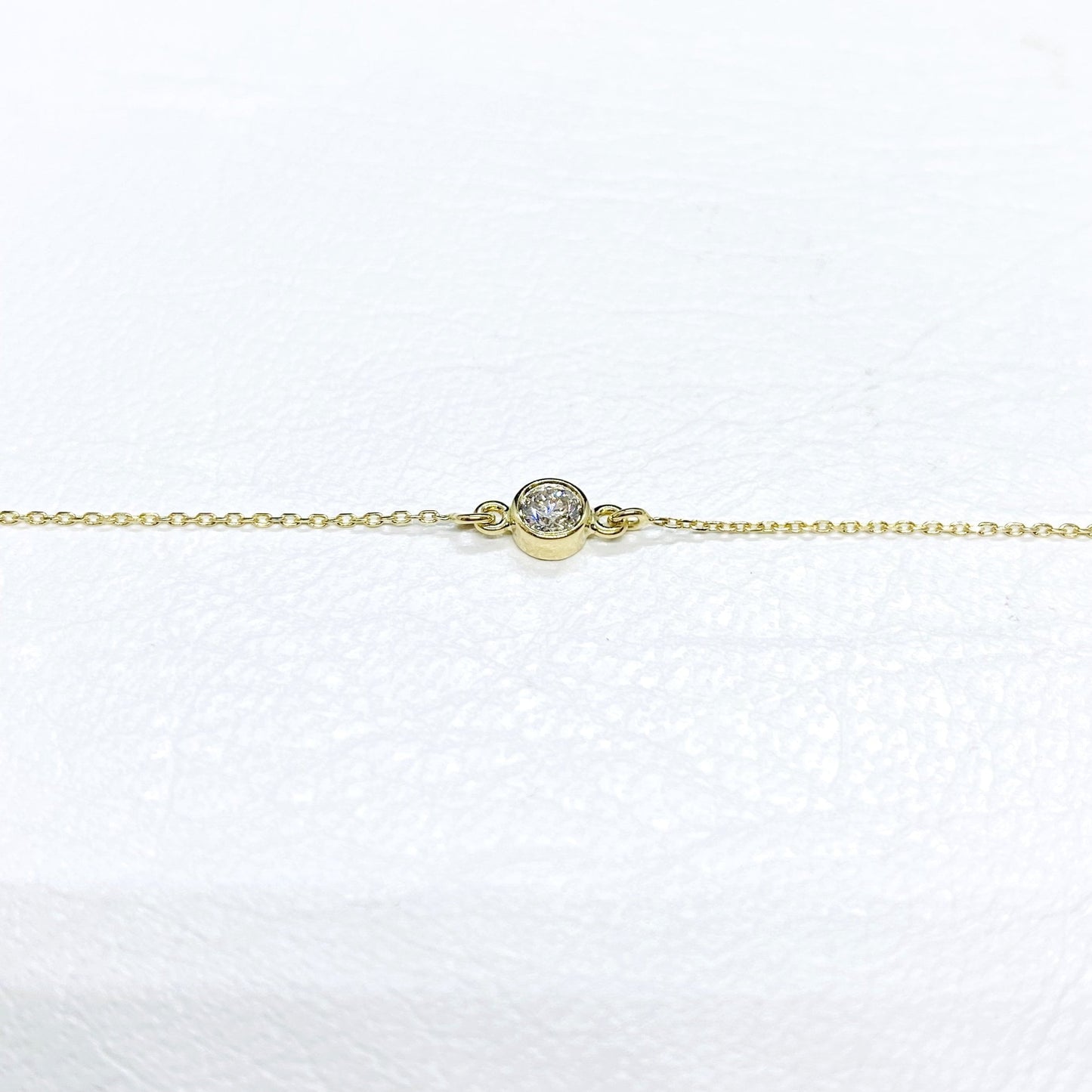 Diamond Bracelet in 14K Solid Gold , 10 ct Solitaire Diamond Bracelet for Women , Dainty Diamond Jewelry , Birthday Gift for her