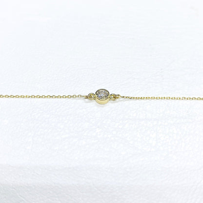 Diamond Bracelet in 14K Solid Gold , 10 ct Solitaire Diamond Bracelet for Women , Dainty Diamond Jewelry , Birthday Gift for her