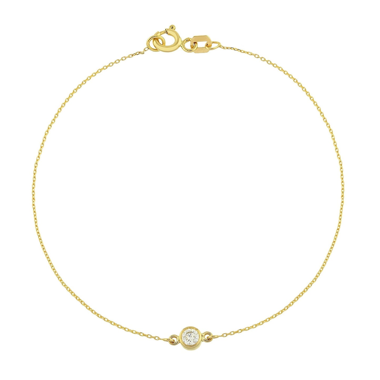 Diamond Bracelet in 14K Solid Gold , 10 ct Solitaire Diamond Bracelet for Women , Dainty Diamond Jewelry , Christmas Birthday Gift for her