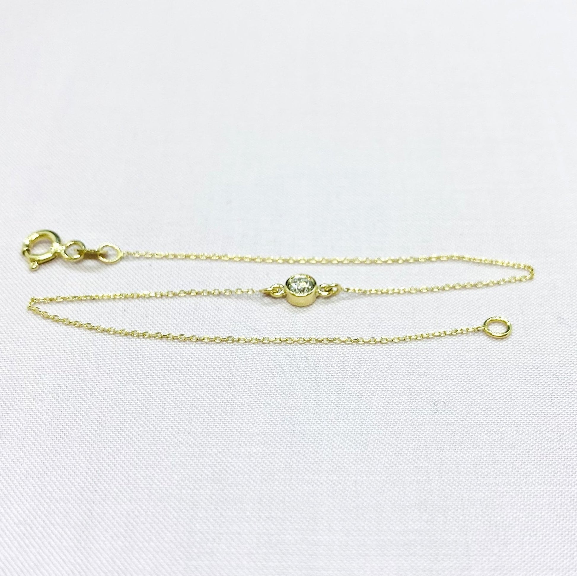 Solitaire Diamond Bracelet in 14K Solid Gold , 10 ct Solitaire Diamond Bracelet for Women , Dainty Diamond Jewelry , Christmas gift , Gift for her