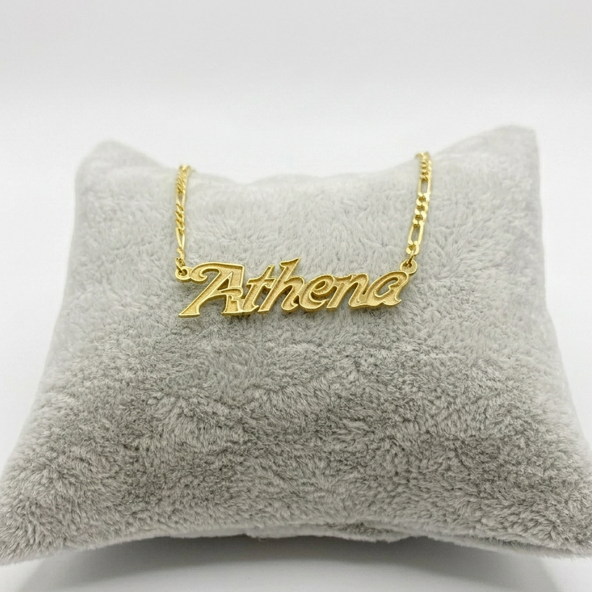 14K Solid Gold Engraved Custom Name Necklace