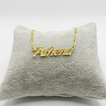 14K Solid Gold Engraved Custom Name Necklace