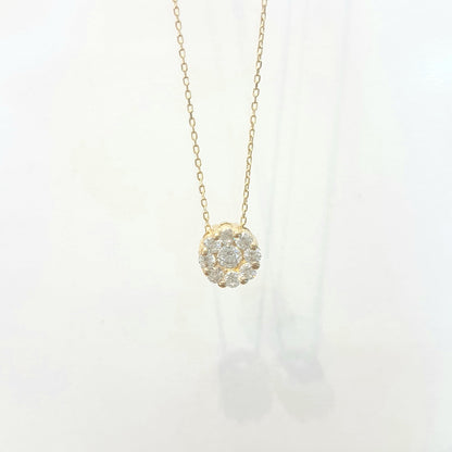 14K Gold Sun Sunflower Round Circle Disc Flower with Zirconia Stones Cute Charm Tiny Dainty Delicate Trendy Pendant Necklace best birthday gift for Women Jewelry girlfriend mom