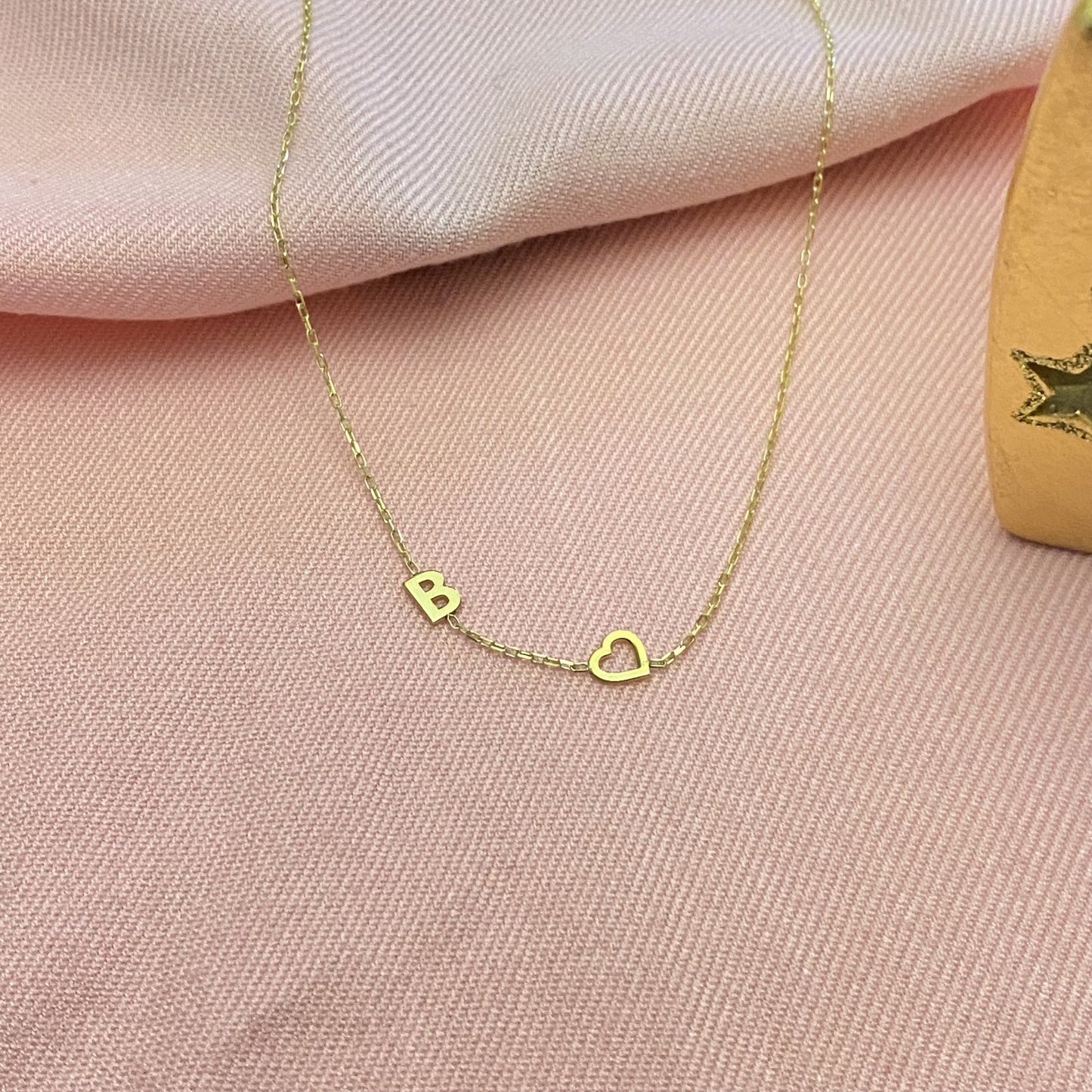 925K Sterling Silver Sideways Heart Letter Necklace for Women