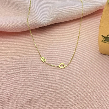 925K Sterling Silver Sideways Heart Letter Necklace for Women