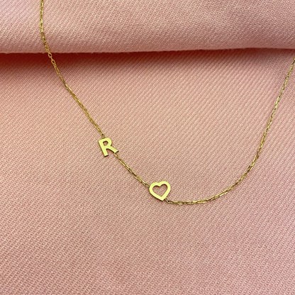 925K Sterling Silver Sideways Heart Letter Necklace for Women