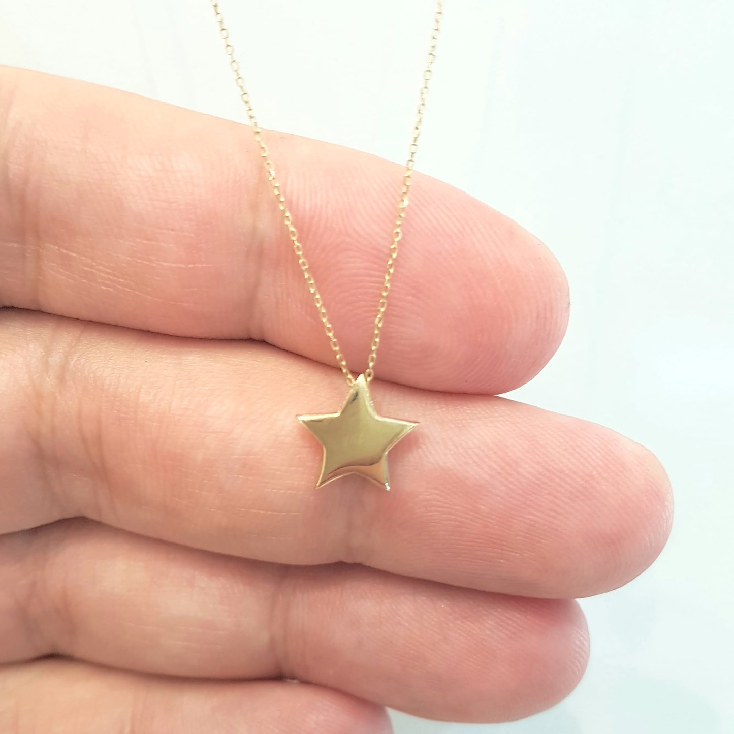 14K Real Solid Gold Star Pendant Necklace Cute Tiny Dainty Charm Delicate Trendy for Women Jewelry Girlfriend mom Best Birthday Gift