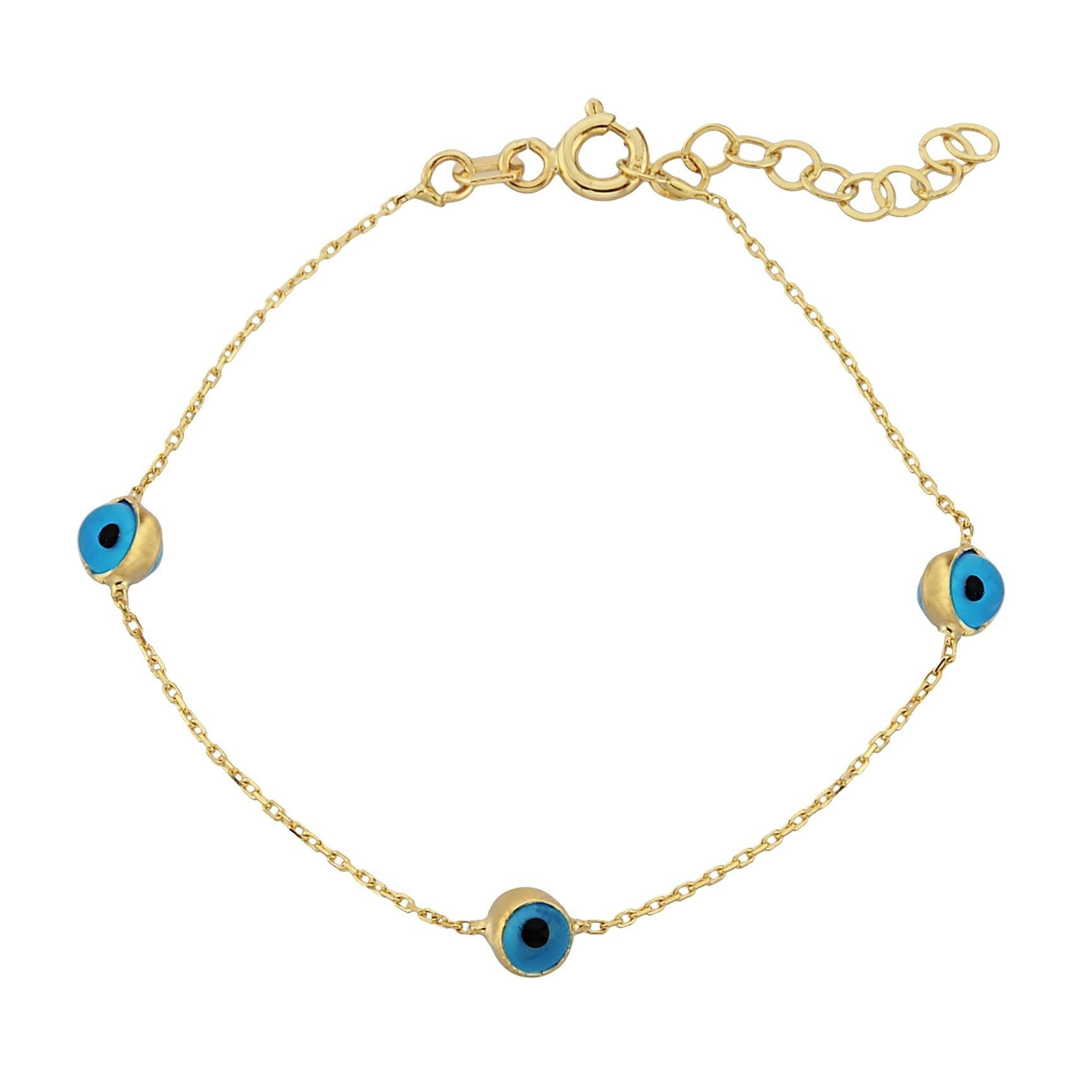 Kids girls teens Two Sided Evil Eye Bracelet for Kids Teen Girls 14K Gold Real Solid Lucky Luck Nazar Protection Birthday Gift dainty turkish greek