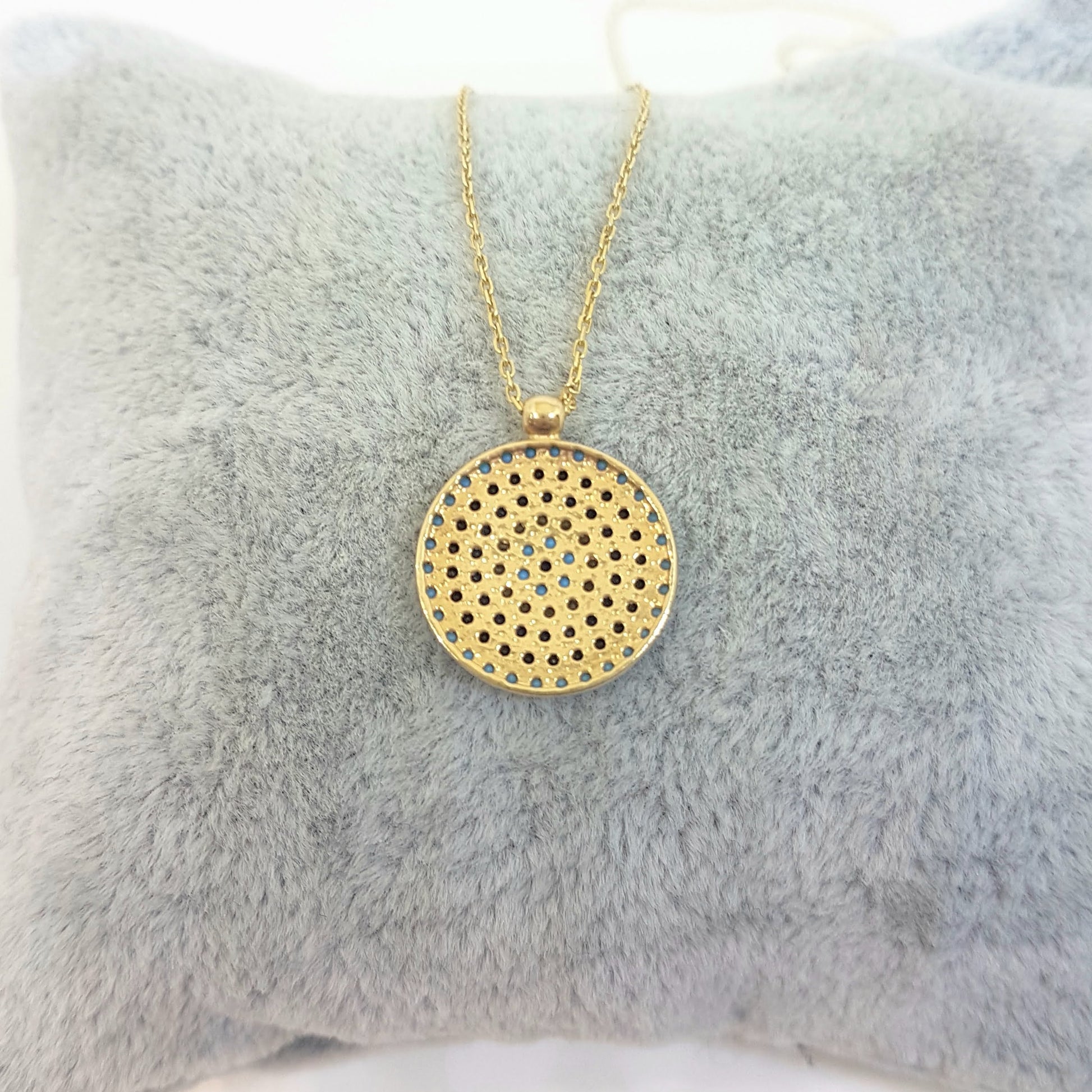 14K Real Gold Round Circle Evil Eye Design with Zirconia Stones Charm Dainty Elegant Delicate Trendy Pendant Necklace best birthday gift for women jewelry girlfriend mom sun sunflower turquoise