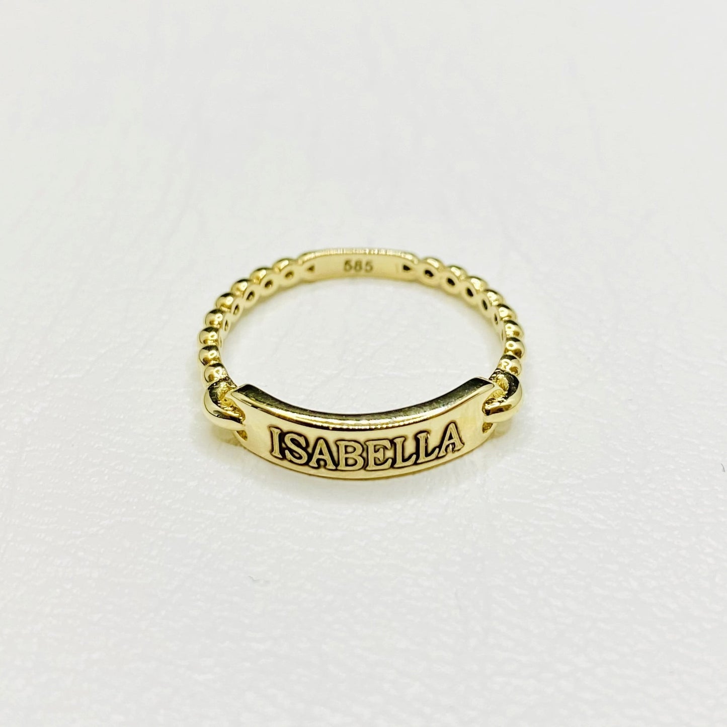 Personalized Ring , 14K Real Solid Gold Custom Name Ring for Women, Dainty Ring Gold , Personalized Gifts , Engraved Ring , Custom Date Ring