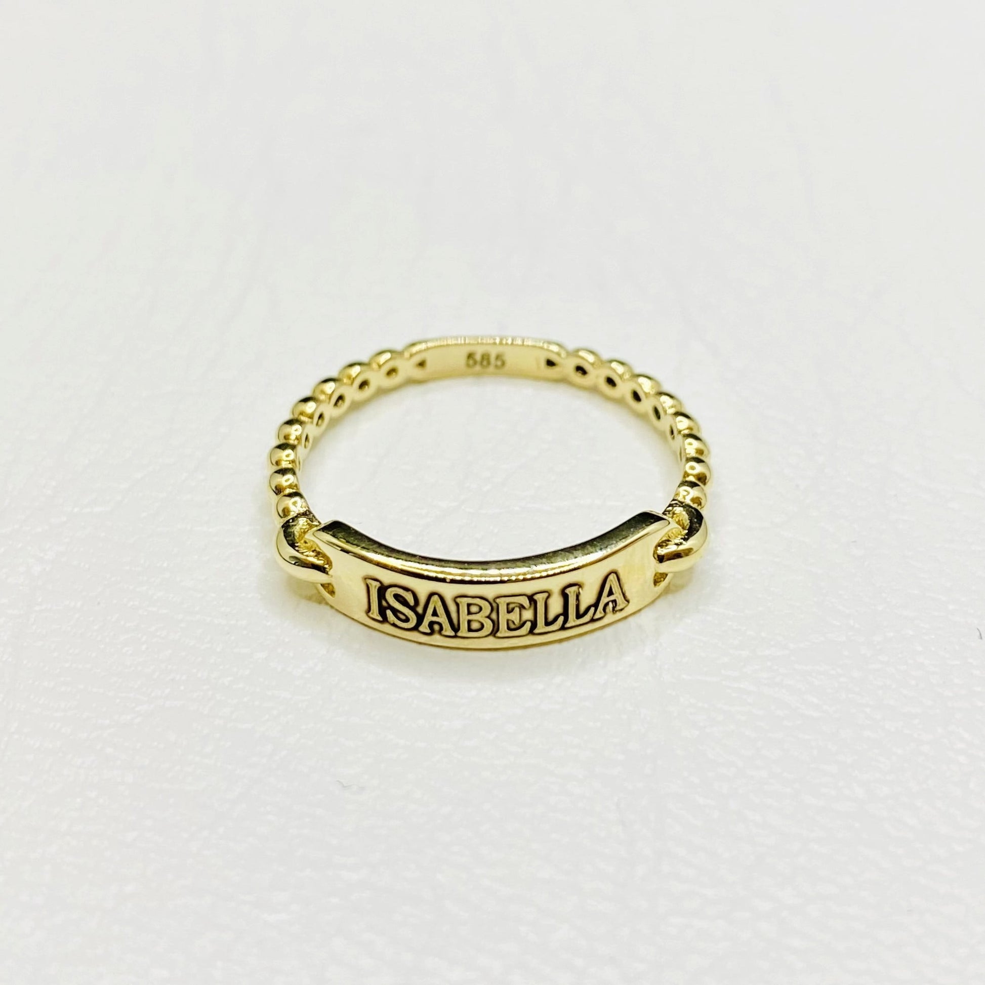 Personalized Ring , 14K Real Solid Gold Custom Name Ring for Women, Dainty Ring Gold , Personalized Gifts , Engraved Ring , Custom Date Ring