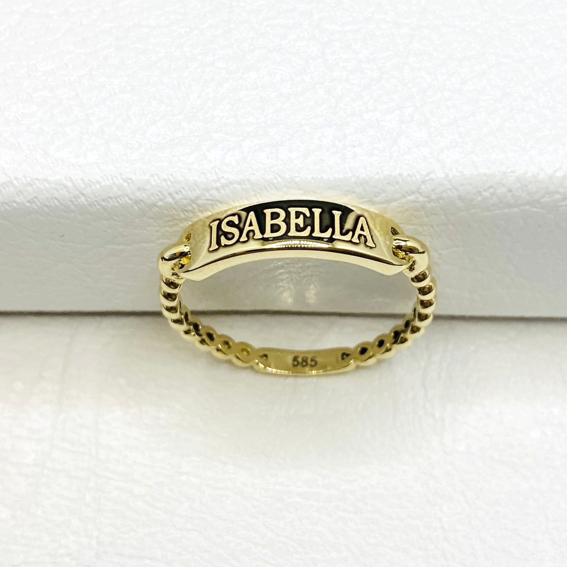 Personalized Ring , 14K Real Solid Gold Custom Name Ring for Women, Dainty Ring Gold , Personalized Gifts , Engraved Ring ,Custom Date Ring