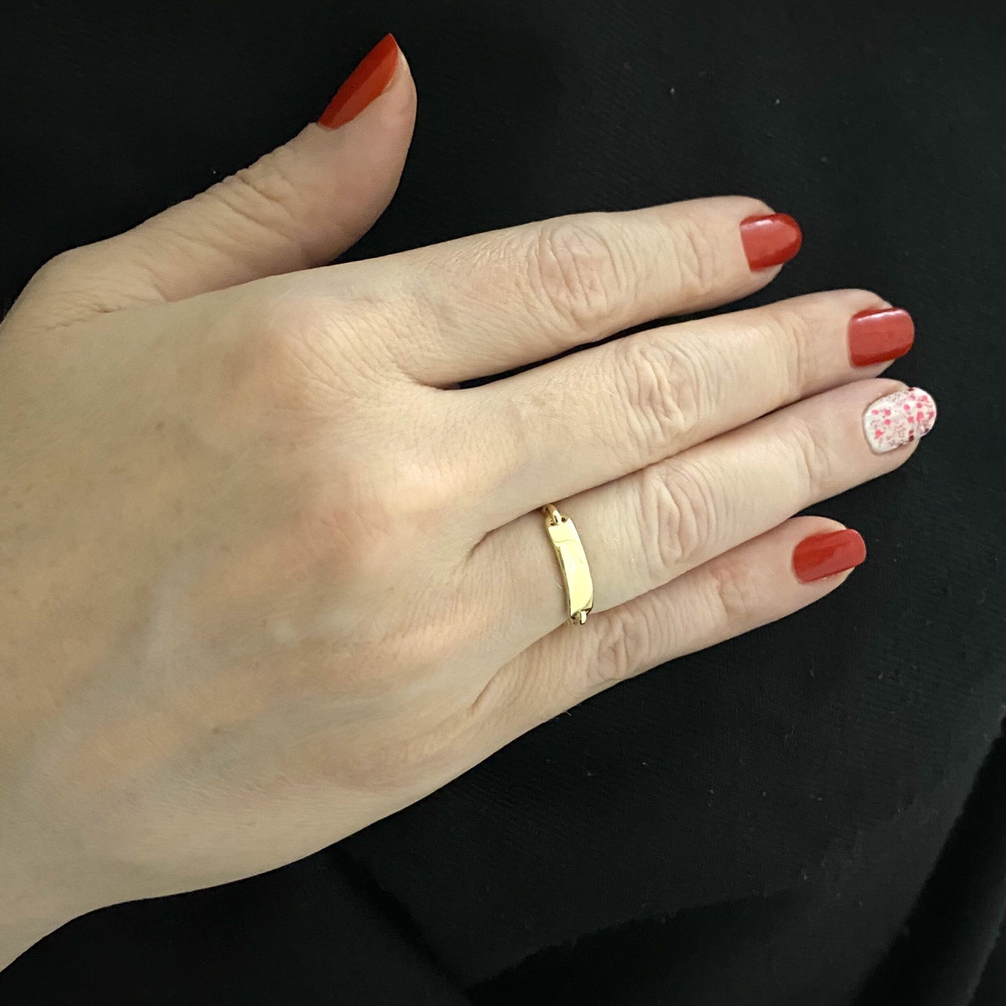 Personalized Ring , 14K Real Solid Gold Custom Name Ring for Women, Dainty Ring Gold , Personalized Gifts ,Engraved Ring , Custom Date Ring